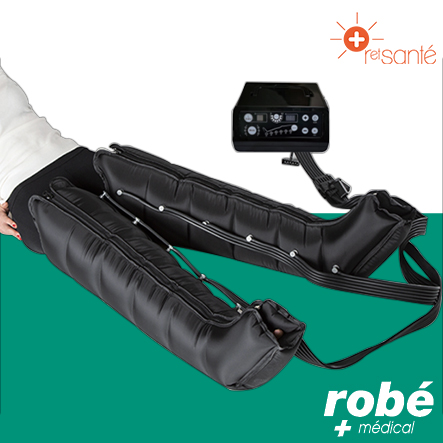 Kit de pressothérapie professionnel 250mmHg -livré avec 2 jeux bottes S-M et L-XL - R et SANTE