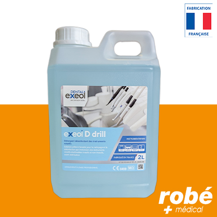 Détergent désinfectant des instruments rotatifs - Exeol D Drill - Bidon de 2 L