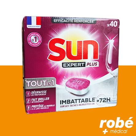 Tablettes lave-vaisselle Tout en Un - Sun Expert Plus - Boîte de 40