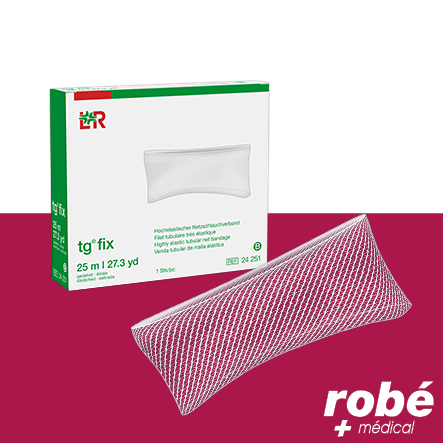 Filet tubulaire élastique à larges mailles Tg Fix - Rouleau de 25 m - 5 tailles - Lohmann & Rauscher