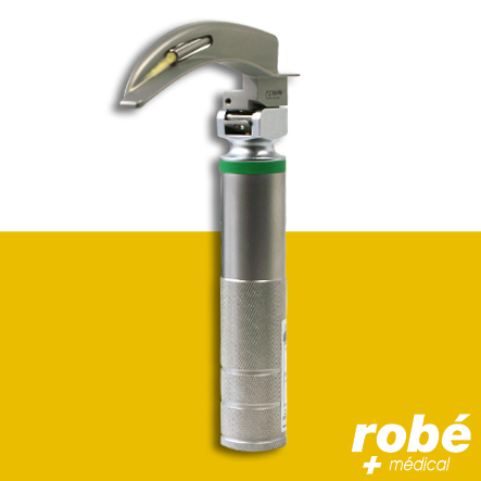 Laryngoscope poignée métal avec 3 lames réutilisables en malletet - Kawe