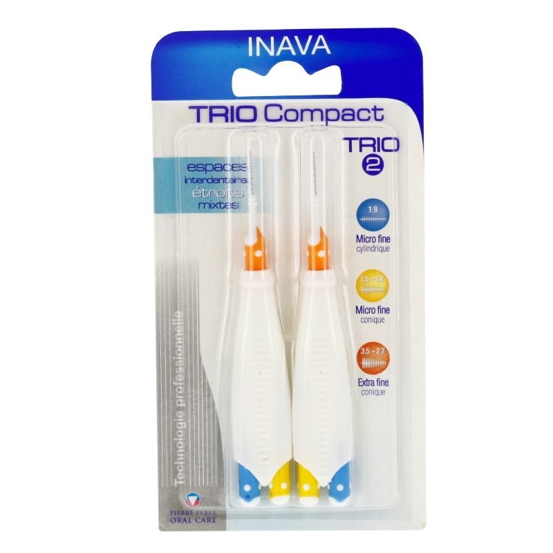 Pharmacie Bastille - Inava brossettes trio compact 2 manches + 6 têtes