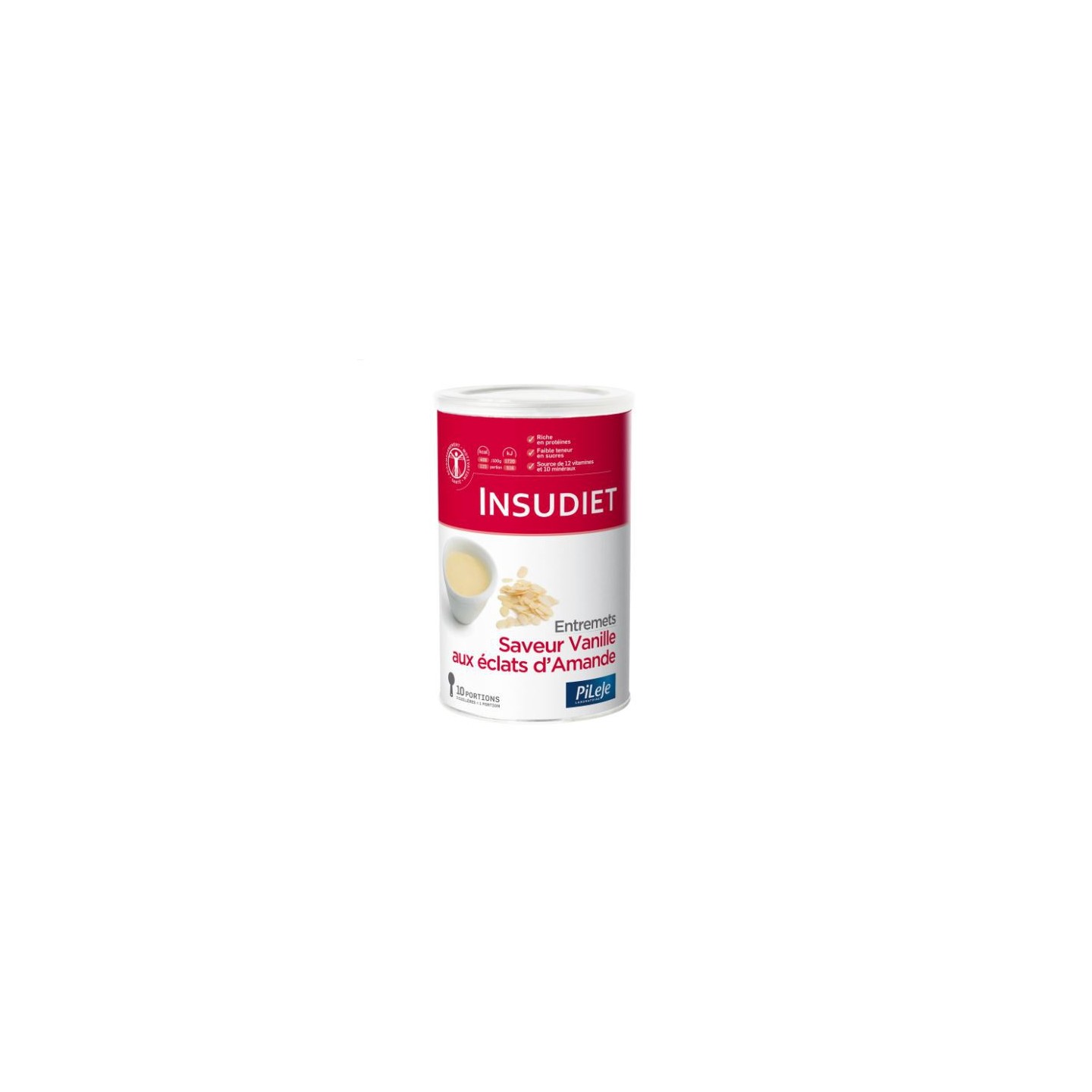 Insudiet entremets saveur vanille éclat amande 300g