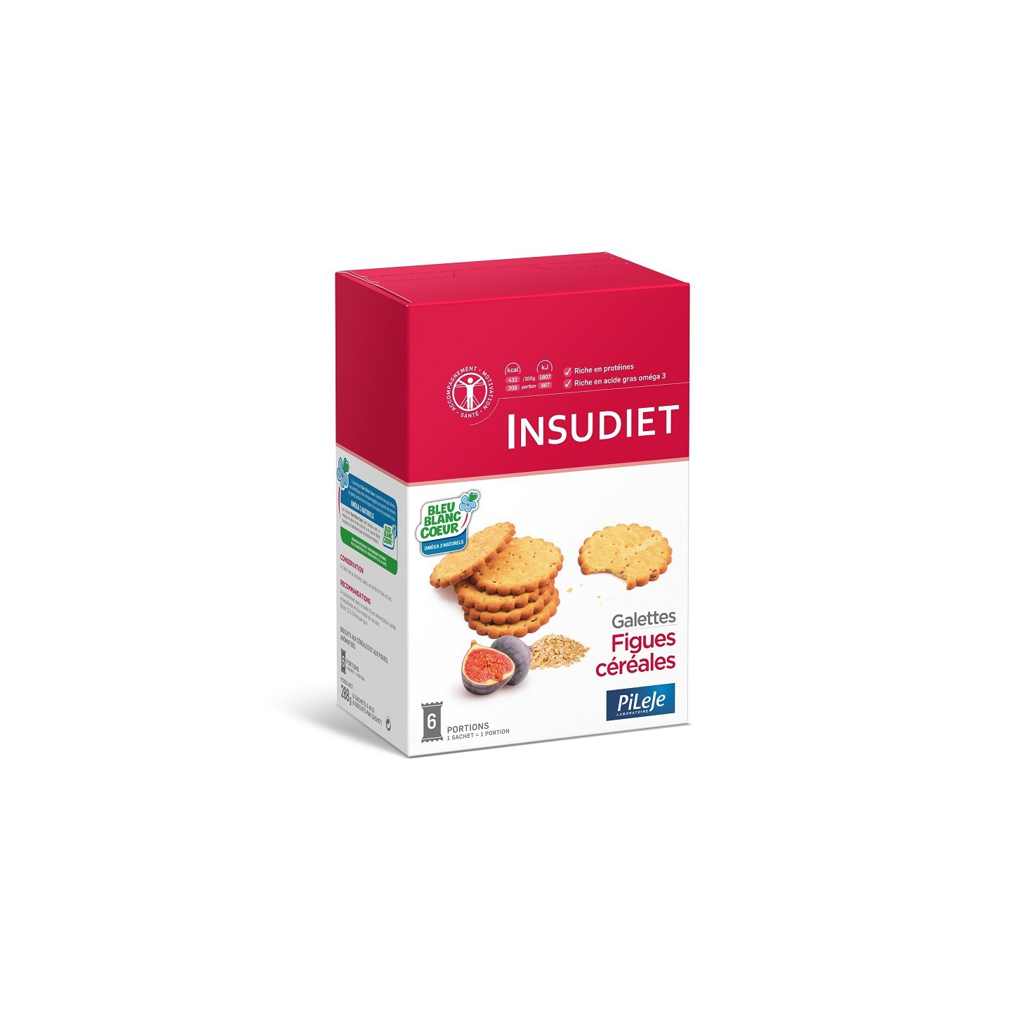 Insudiet Galettes figues céréales - 6 sachets de 6 biscuits