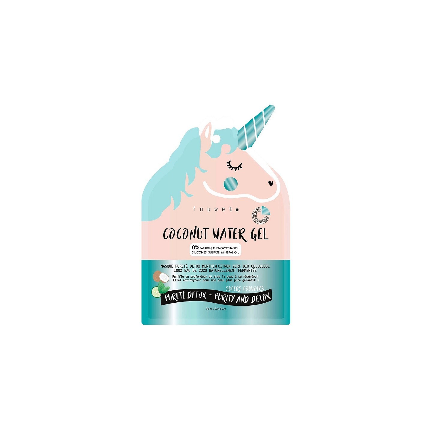 Inuwet Masque pureté détox menthe & citron vert Bio x 1