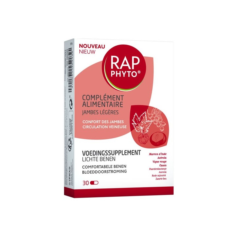 Pharmacie Bastille - Rap Phyto complément alimentaire jambes légères 30 gélules