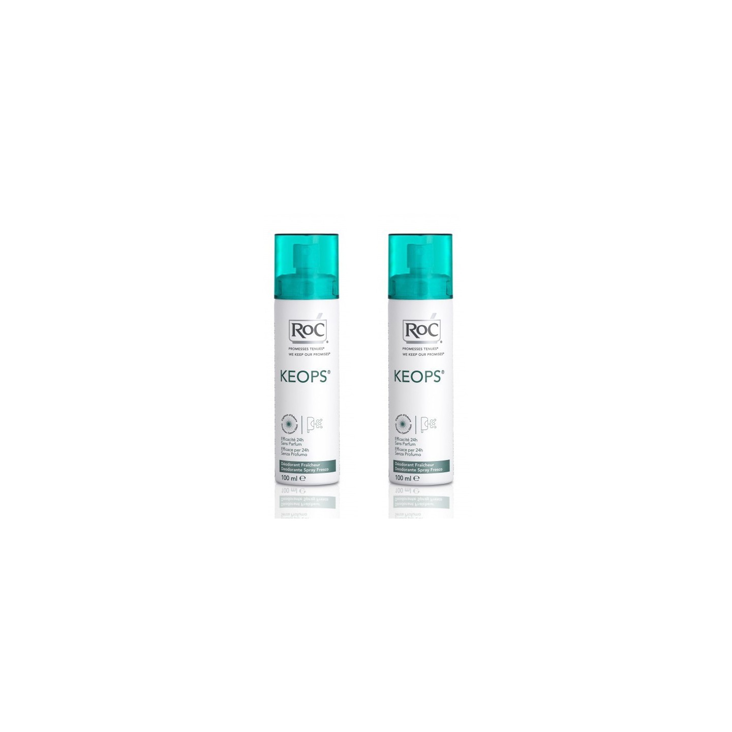 ROC KEOPS DEODORANT SPRAY FRAICHEUR LOT DE 2X100ML
