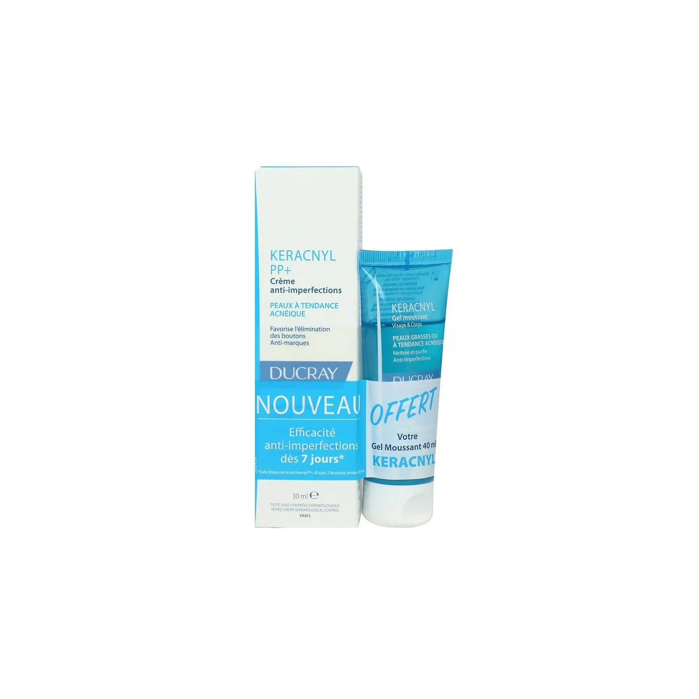 Keracnyl PP+ crème anti-imperfections 30ml + Keracnyl Gel moussant 40ml Offert