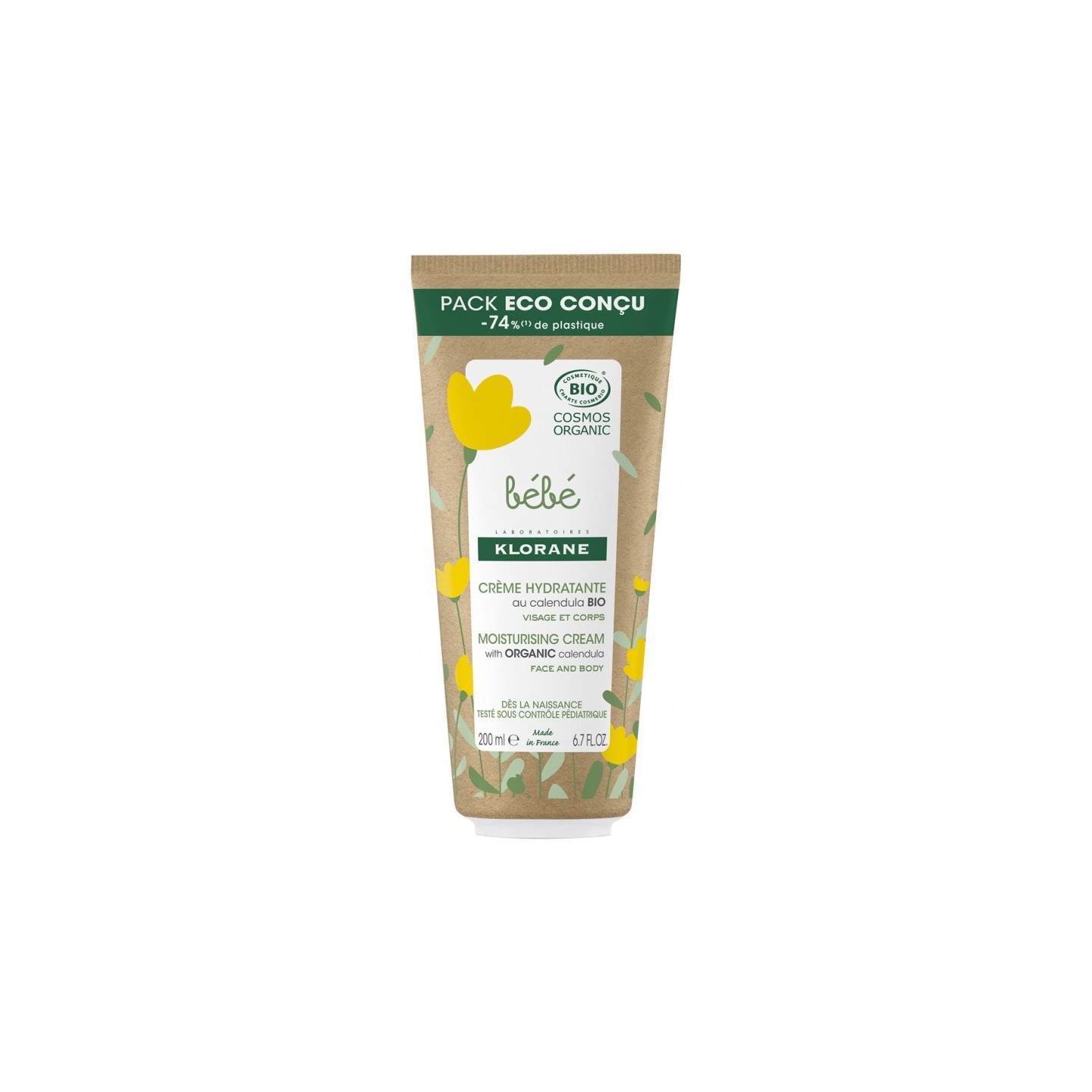 Klorane Bébé Crème hydratante Calendula Bio - 200ml