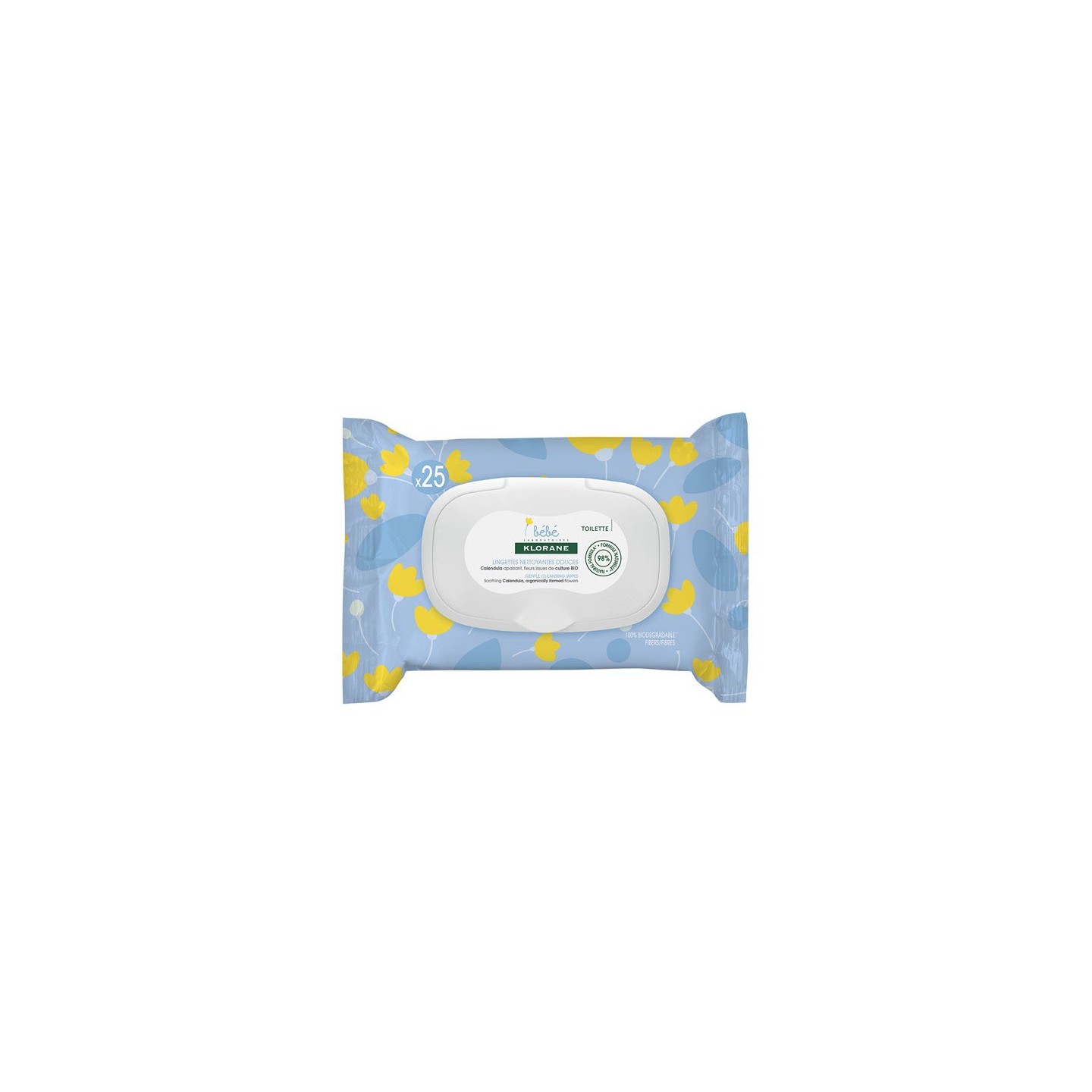 Klorane bébé Lingette nettoyante - 25 lingettes