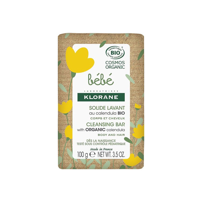 Pharmacie Bastille - Klorane Bébé solide lavant au Calendula bio 100gr