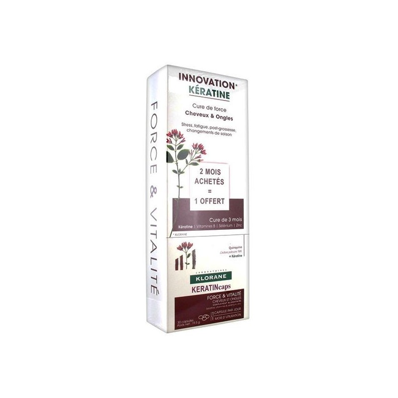 Pharmacie Bastille - Klorane keratine antichute capillaire 2 boites+ 1 OFFERTE