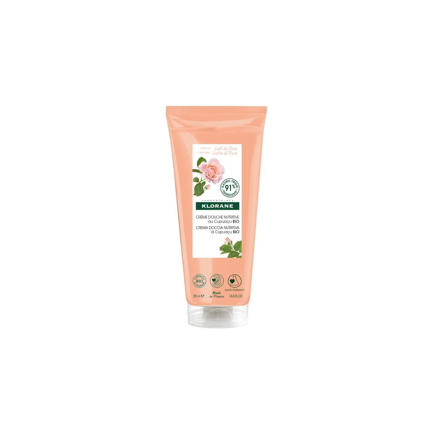 Klorane Crème de douche nutritive au Cupuaçu Bio Lait de Rose - 200ml