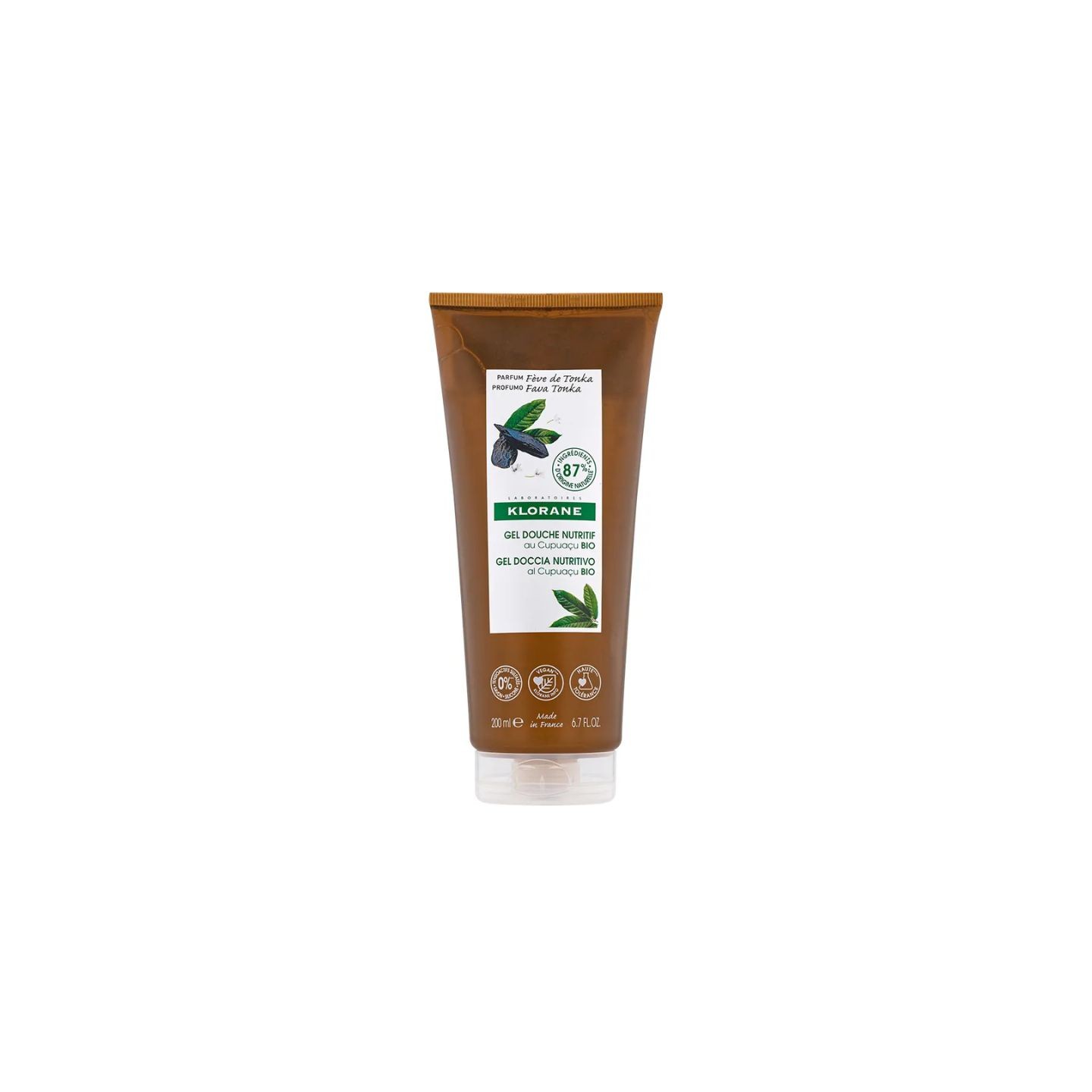 Klorane Gel douche nutritif au Cupuaçu Bio Fève de tonka - 200ml