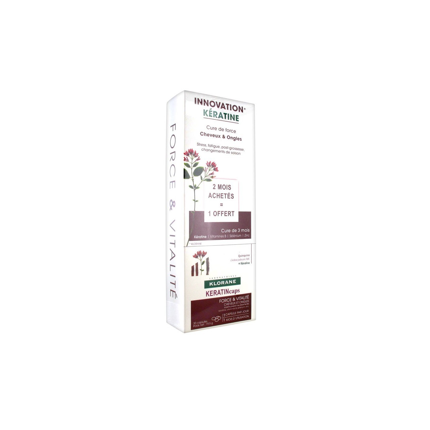 Klorane innovation keratine cure de force cheveux et ongles 3mois