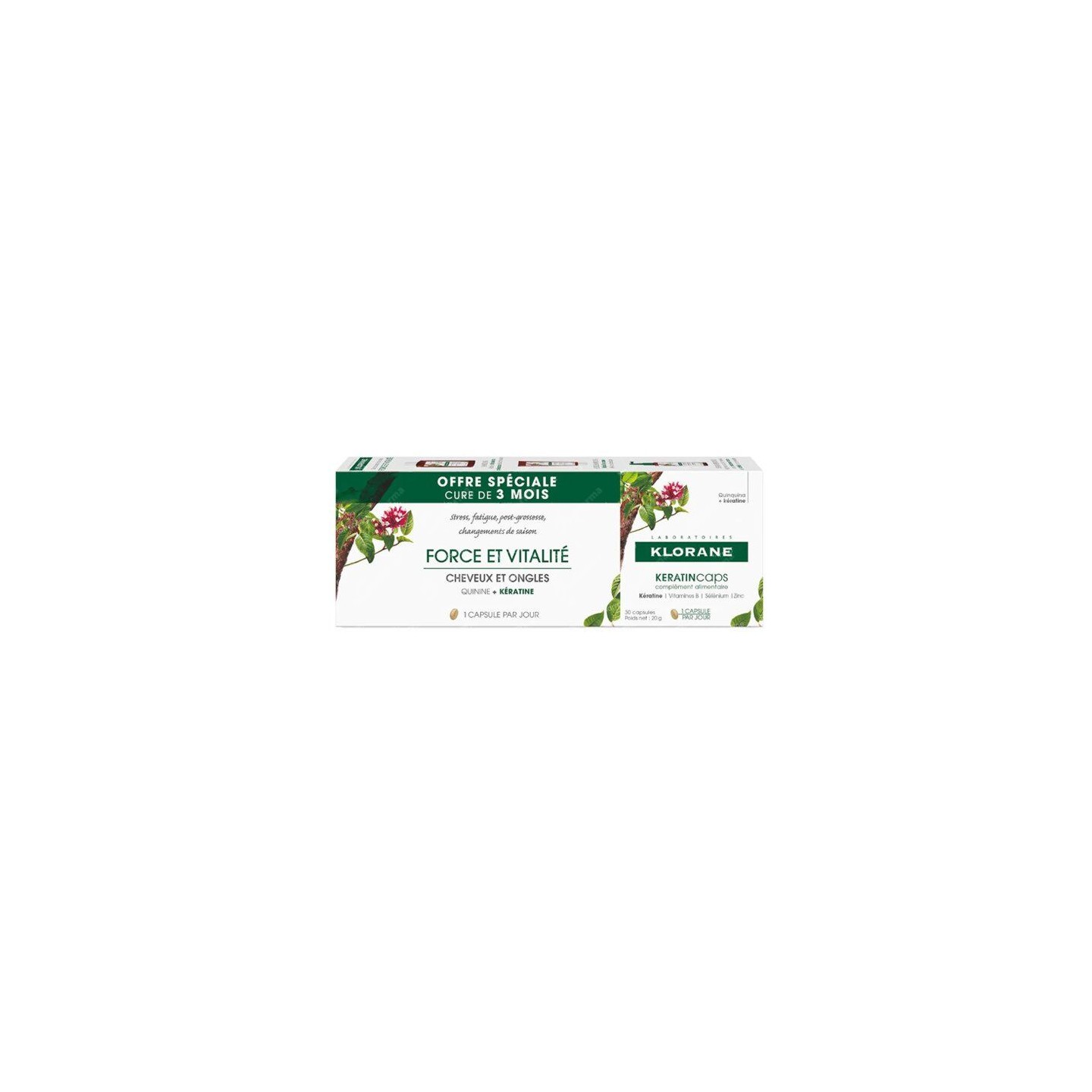 Klorane KeratinCaps cheveux & ongles - 3x30 capsules