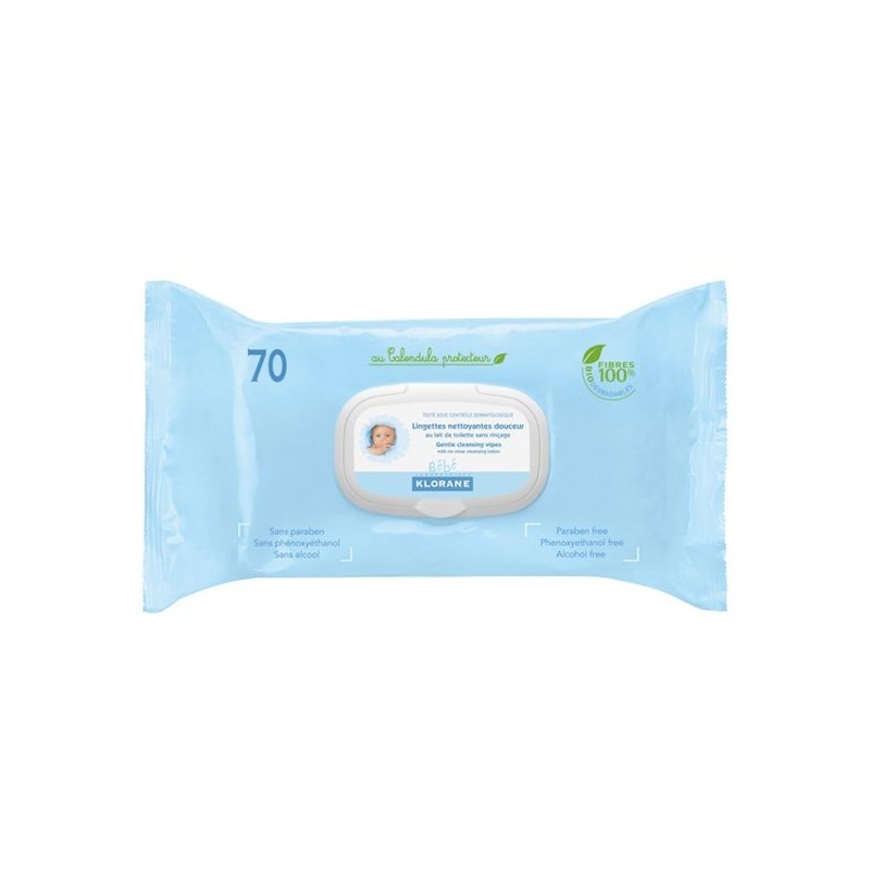 Pharmacie Bastille - Klorane lingettes nettoyantes douceur 70 lingettes
