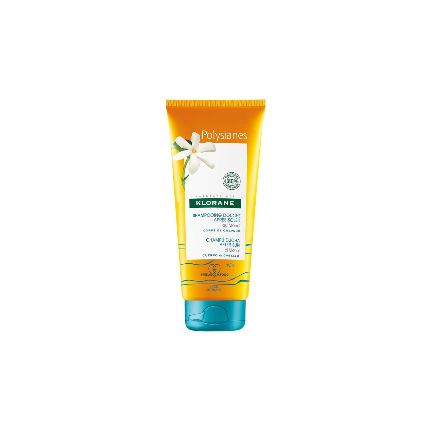 Klorane Polysianes Shampoing douche après-soleil au Monoï et Tamanu Bio - 200ml