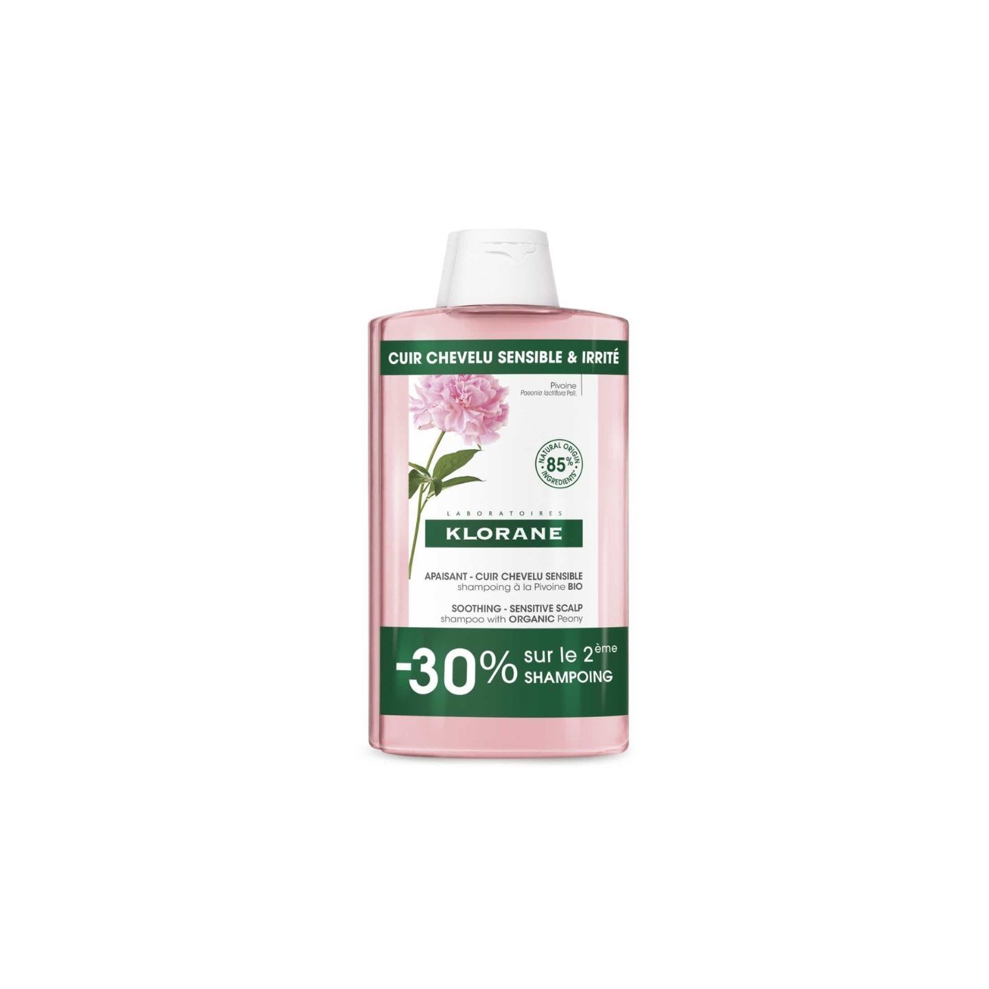 Klorane Shampoing apaisant à la pivoine - 2 x 400ml