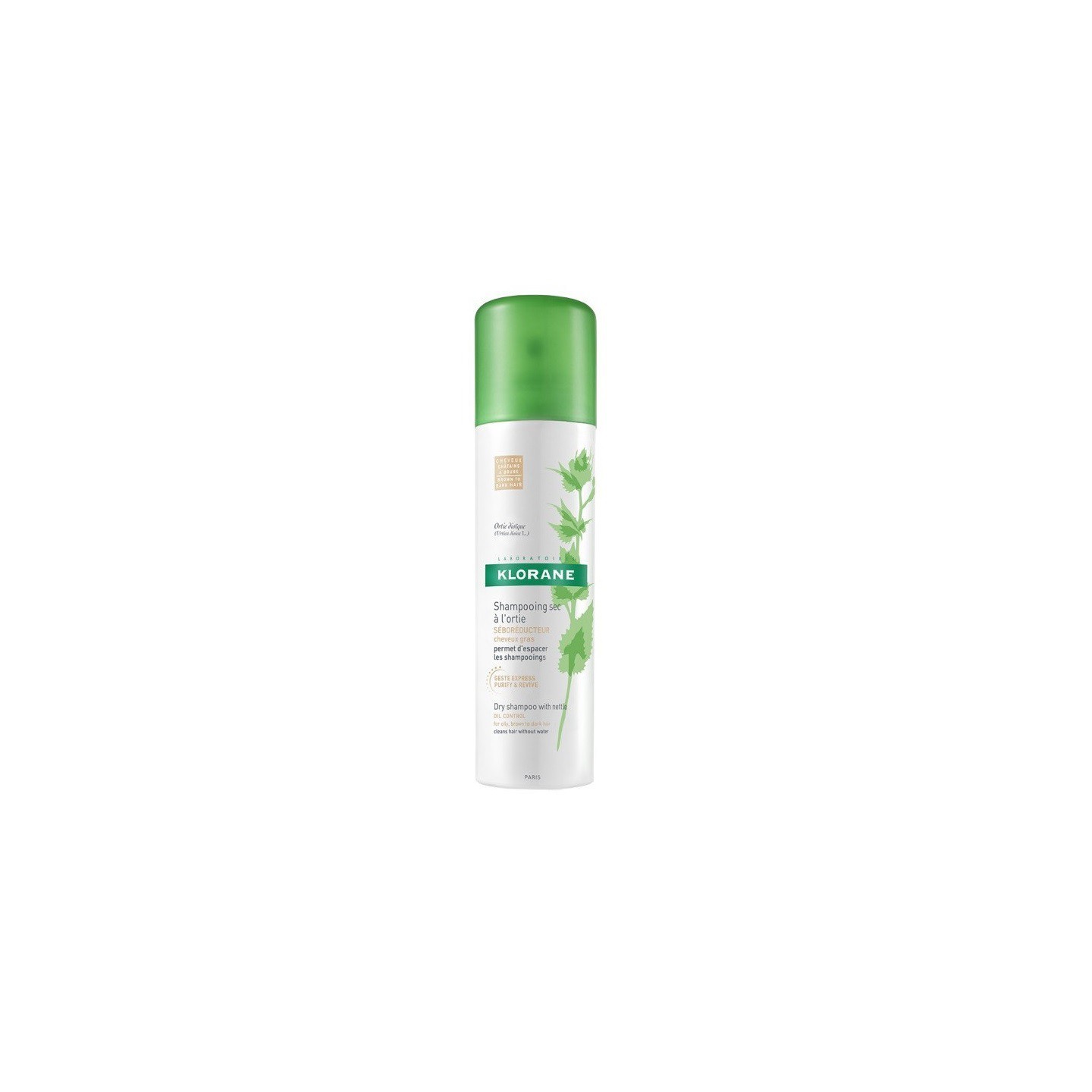 Klorane Shampoing sec sébo-régulateur à l'ortie cheveux châtains à bruns - 150ml