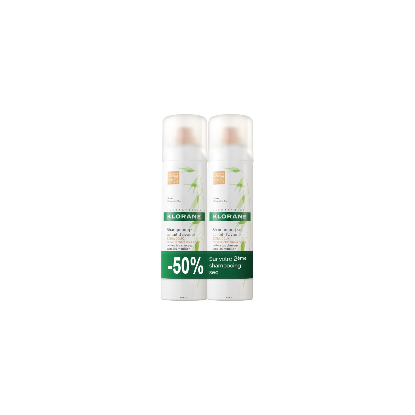 Klorane Shampooing Sec au Lait d'Avoine Spray Lot2 x 150 m