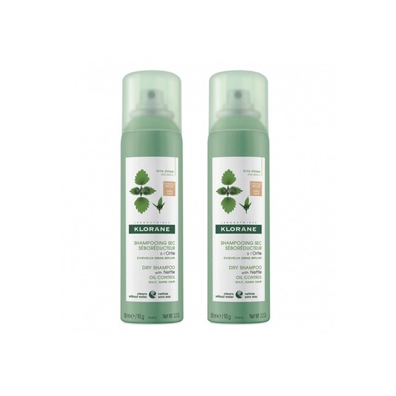 Pharmacie Bastille - Klorane shampooing sec séboréducteur à l'Ortie lot de 2 x 150ml