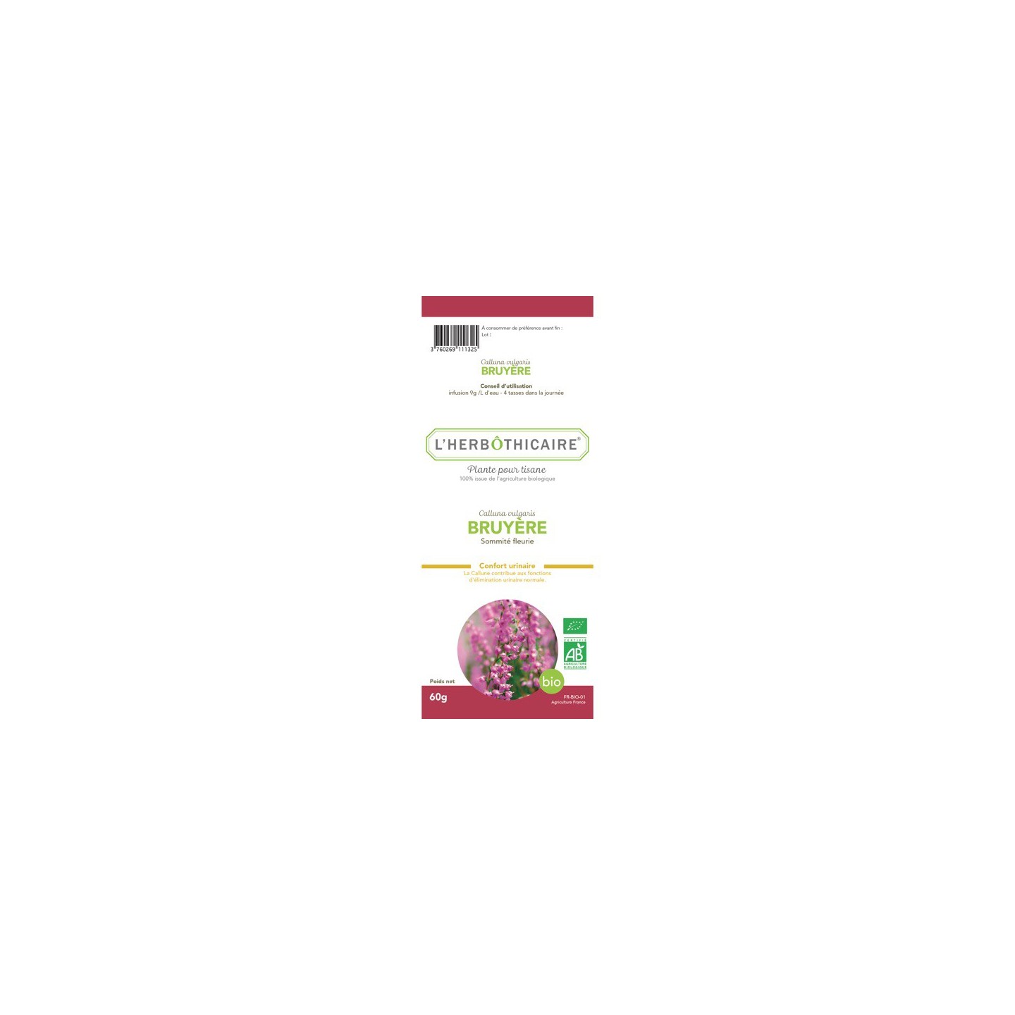 L'herbôthicaire tisane Bruyère cendrée bio 60g
