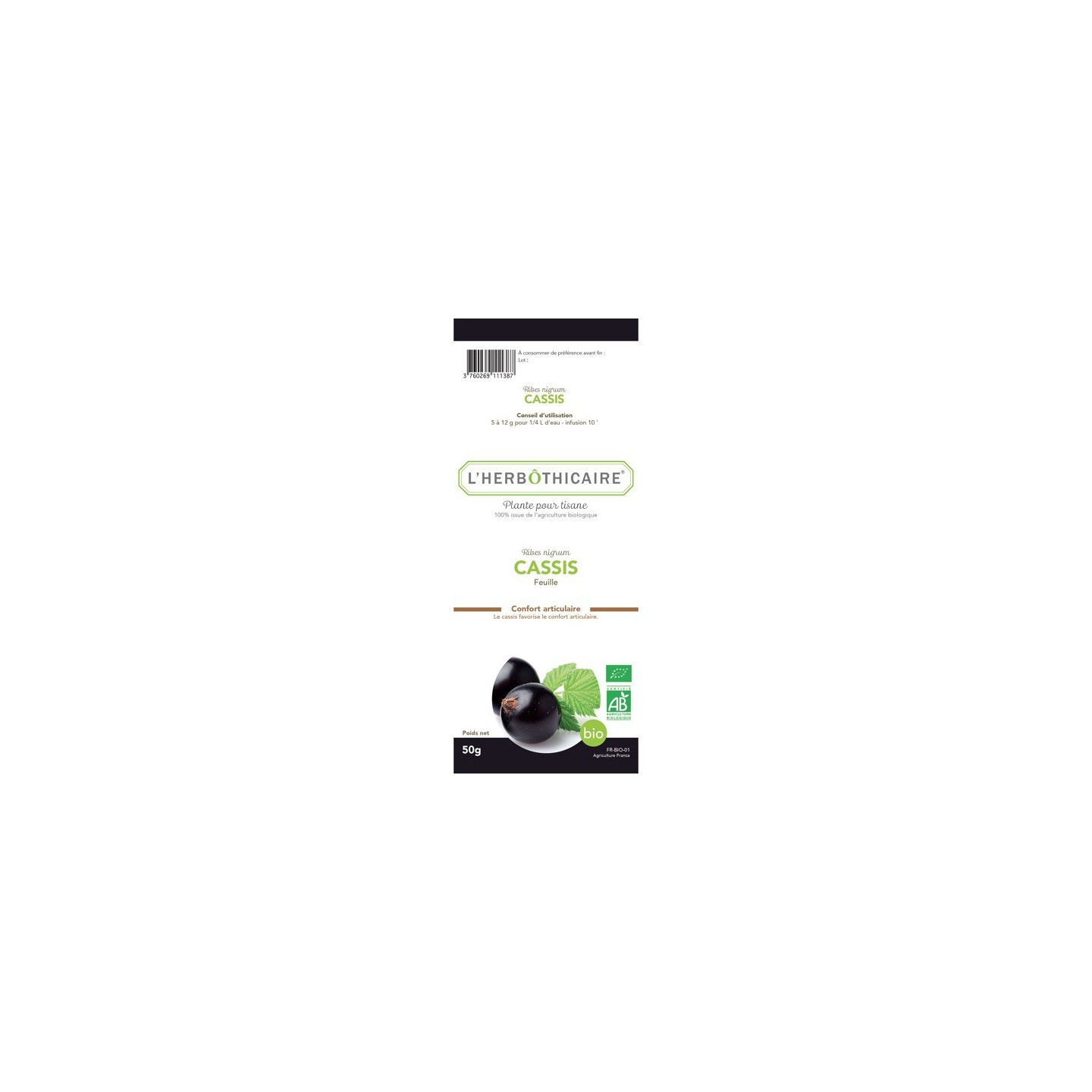 L'herbôthicaire tisane Cassis 35g