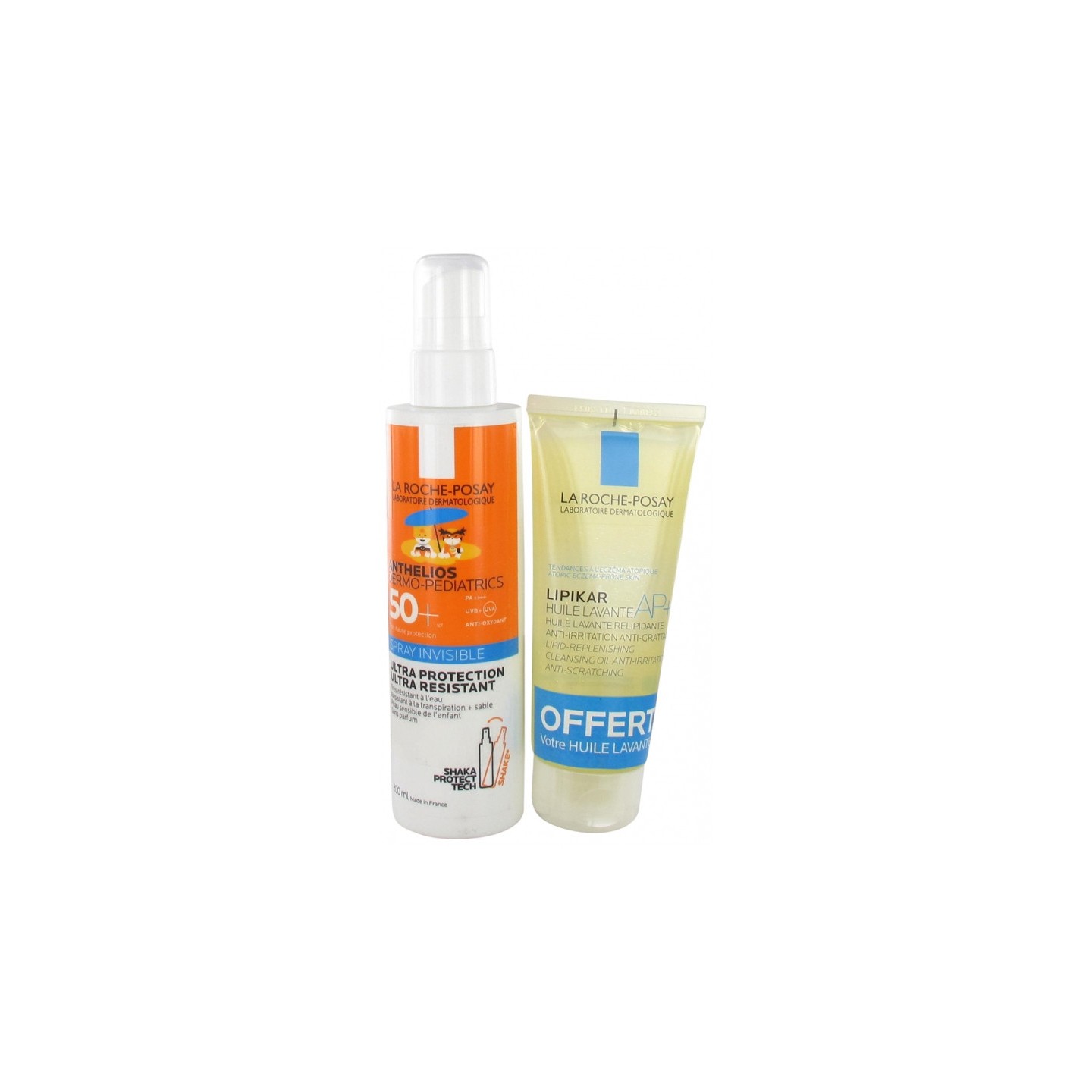 La Roche-Posay Anthelios Dermo-Pediatrics spray solaire SPF50+ - 200 ml + Lipikar Huile lavante AP+ 100ml Offerte