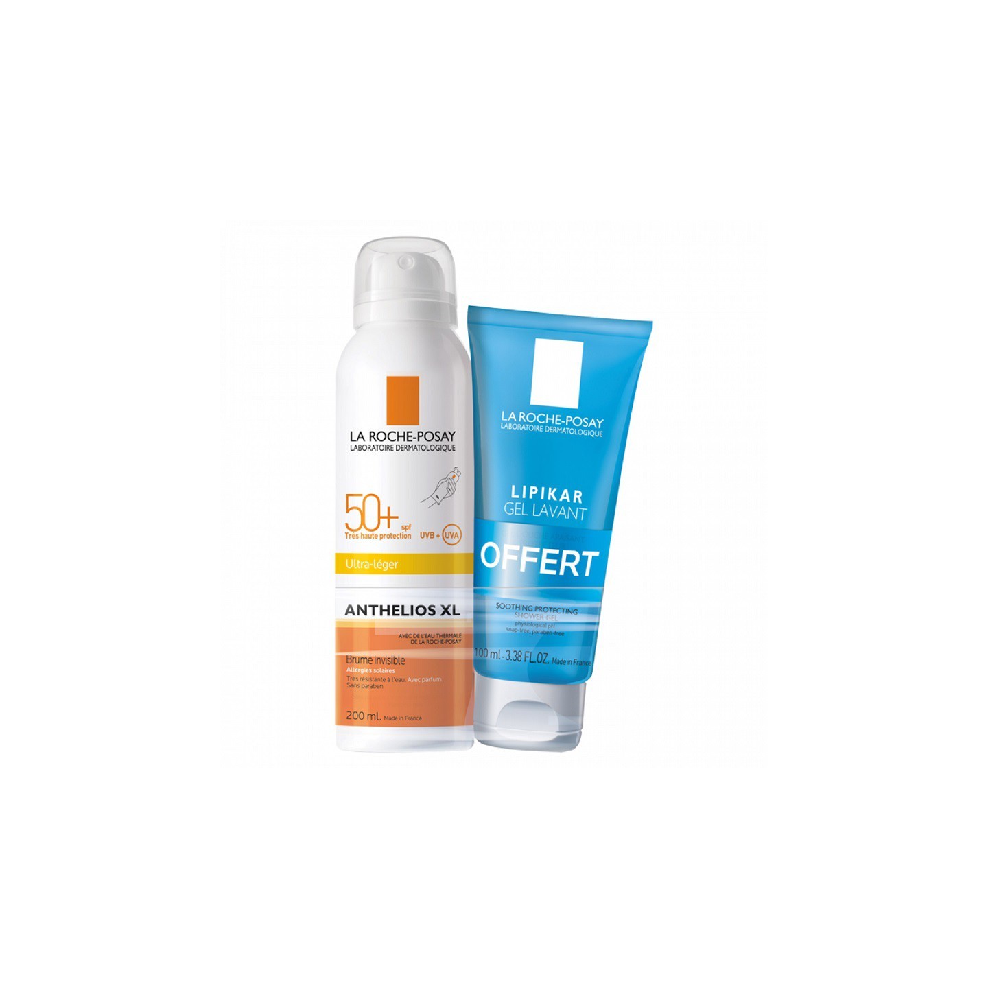 La Roche-Posay Brume solaire Anthelios SPF50+ 200ml + Gel lavant Lipikar 100ml Offert