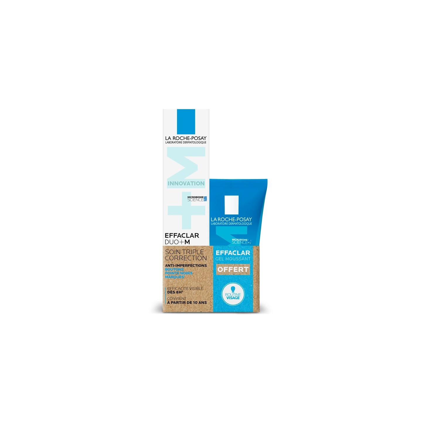La Roche-Posay Effaclar Duo+M Soin triple correction anti-imperfections 40ml + Gel moussant 50ml Offert