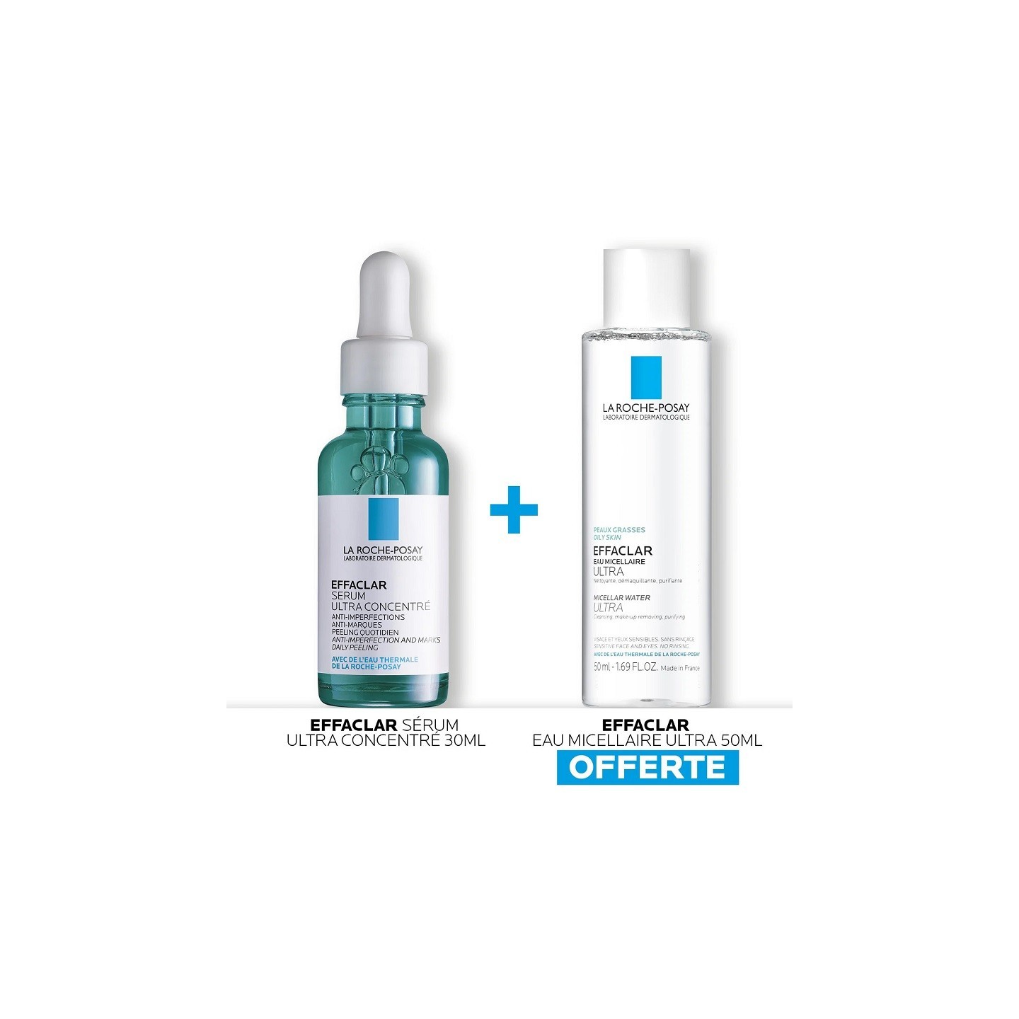 La Roche-Posay Effaclar Sérum ultra concentré 30ml + Eau micellaire ultra 50ml Offerte