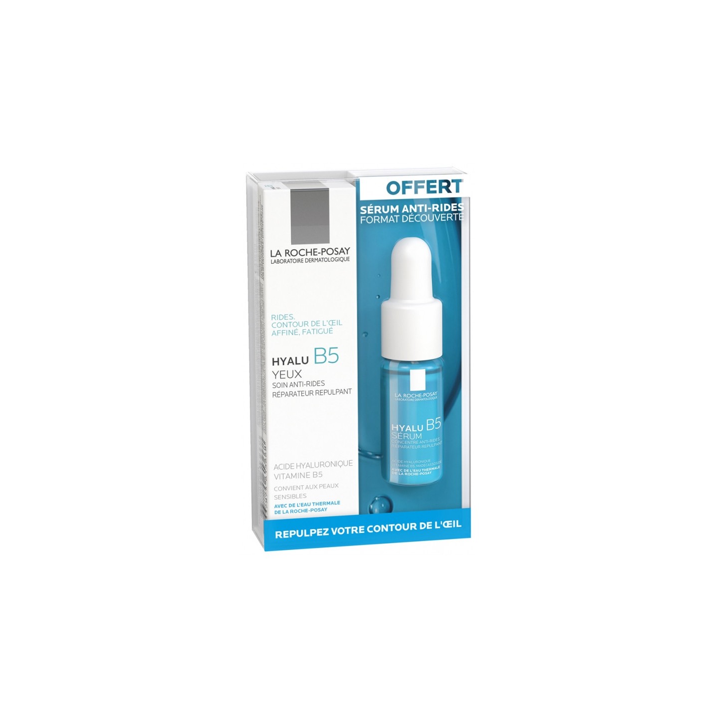 La Roche-Posay Hyalu B5 Yeux soin anti-rides 15 ml + Sérum concentré anti-rides réparateur 10 ml Offert
