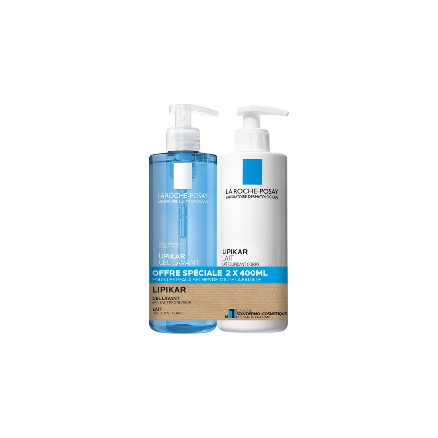 La Roche-Posay Lipikar Gel lavant apaisant 400ml + Lait relipidant corps 400ml