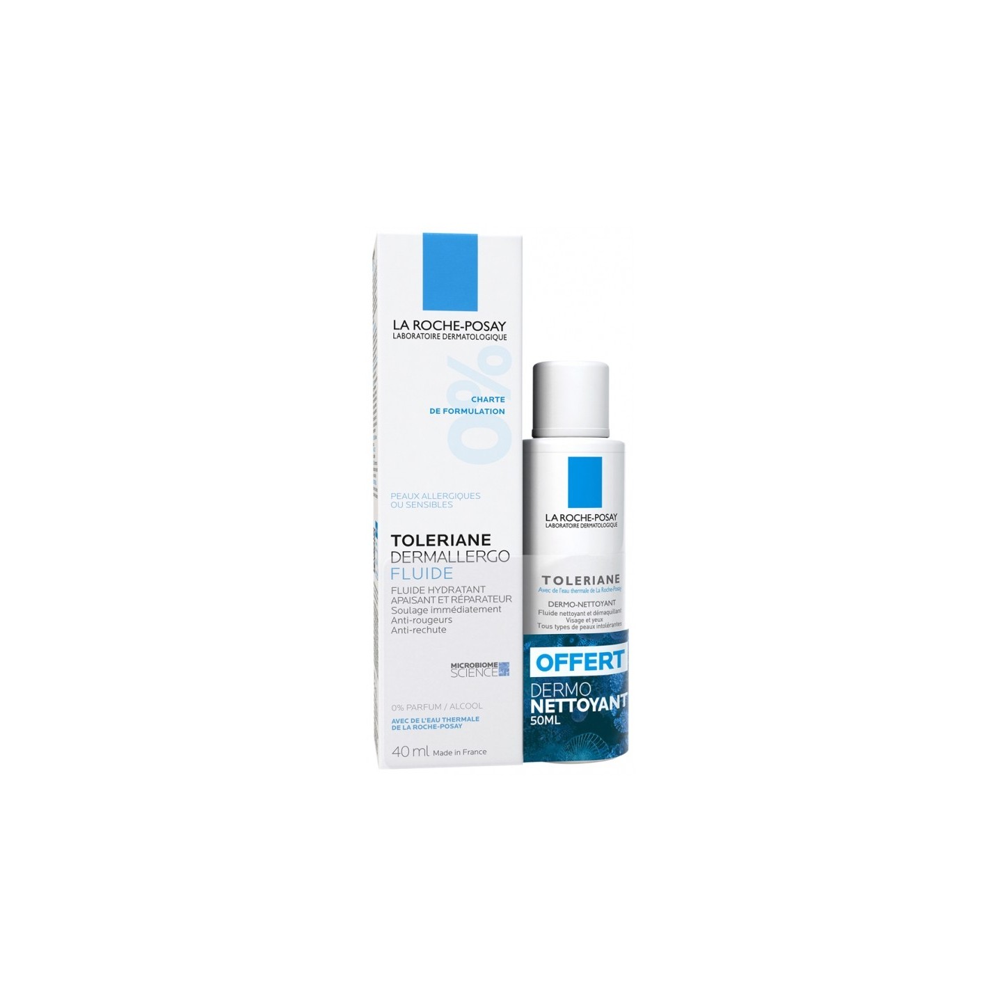 La Roche-Posay Toleriane Dermallergo Fluide hydratant 40ml + Dermo-nettoyant 50ml Offert