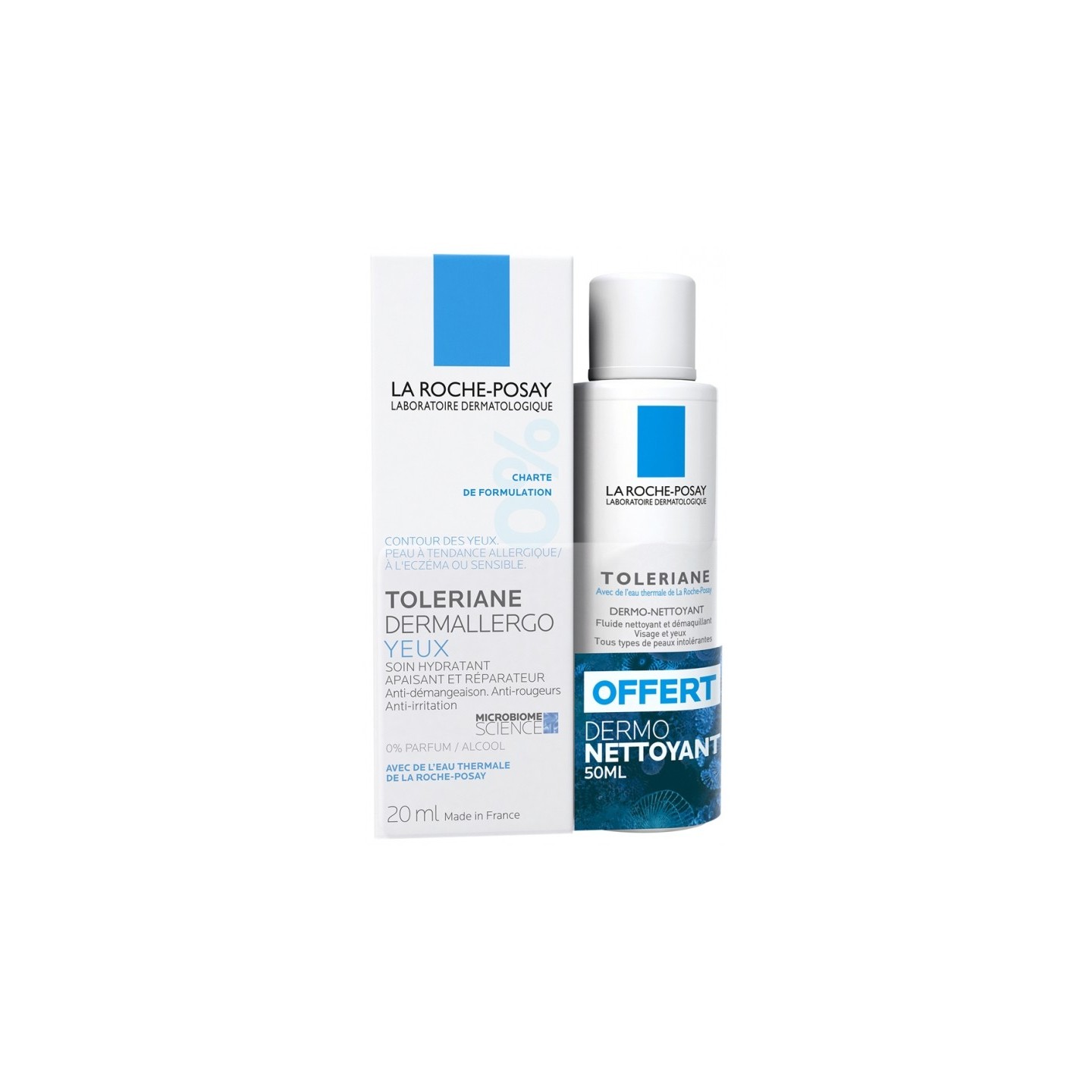 La Roche-Posay Toleriane Dermallergo Yeux Soin hydratant 20ml + Dermo-nettoyant 50ml Offert