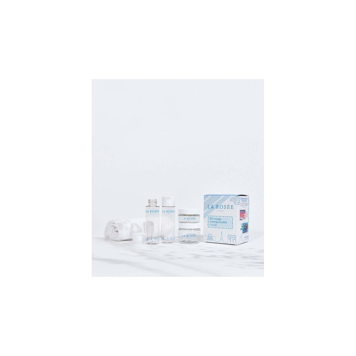 La Rosée Kit voyage éco-responsable - 2 pots + 2 flacons