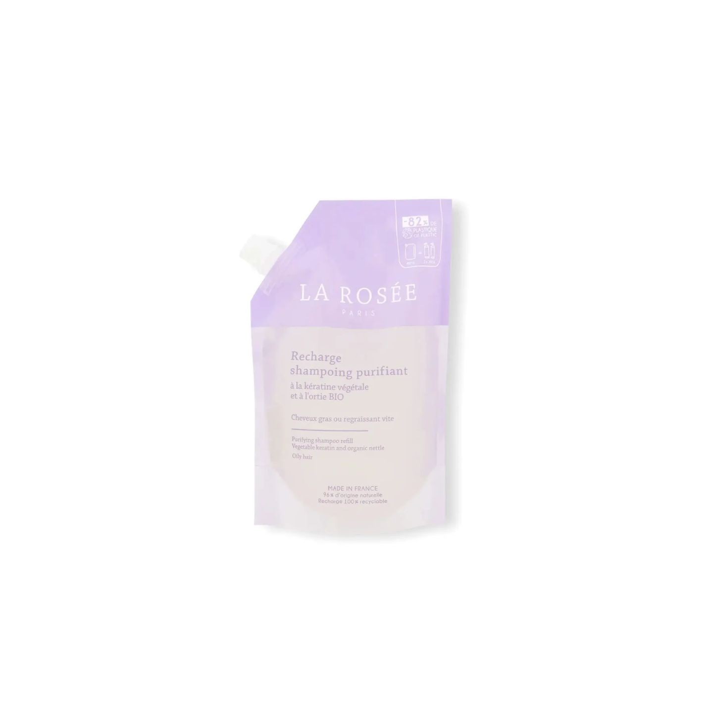 La Rosée Shampoing purifiant kératine végétale & ortie Bio - Éco-recharge 400ml