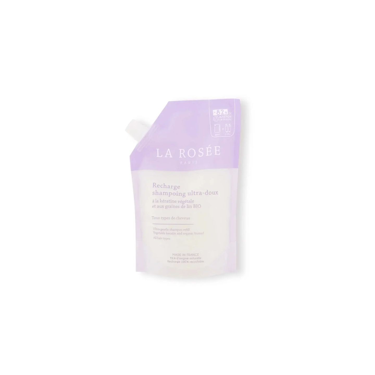 La Rosée Shampoing ultra doux kératine végétale & graines de lin Bio - Éco-recharge 400ml