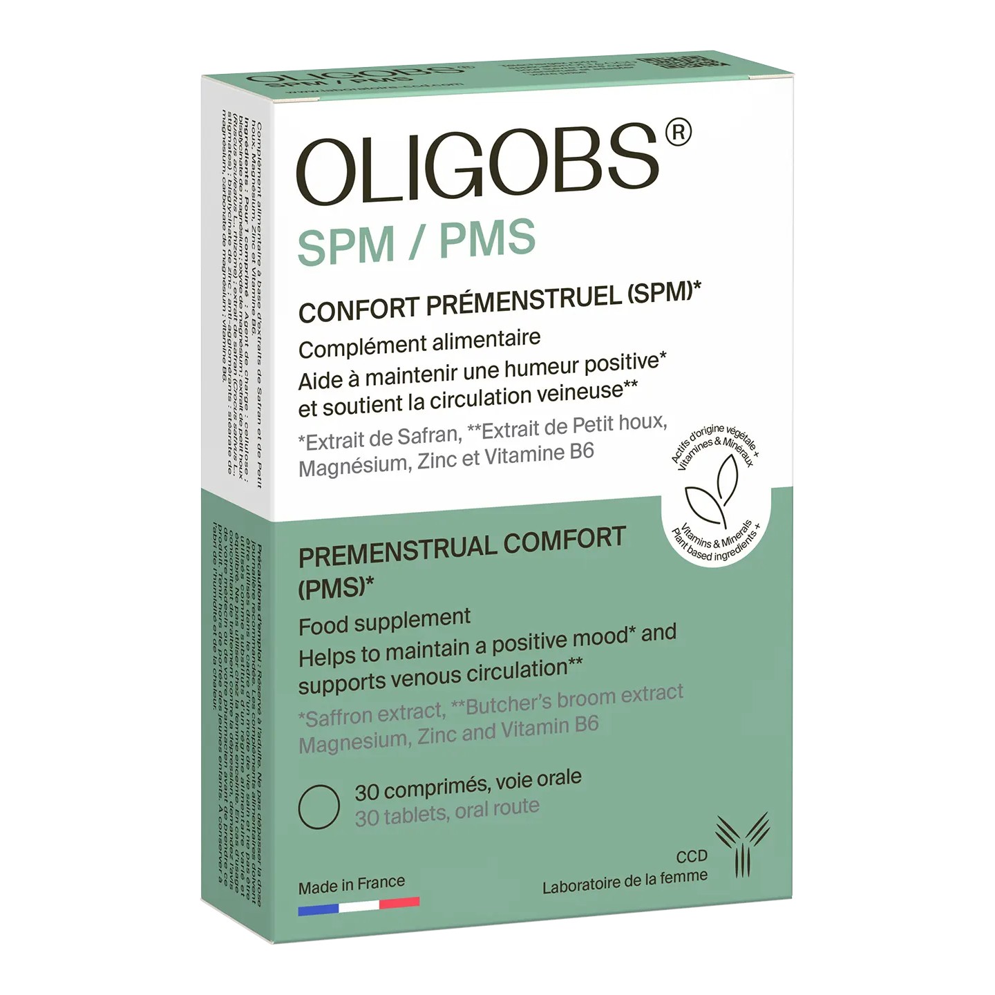 Laboratoire CCD Oligobs SPM/PMS Confort prémenstruel - 30 comprimés