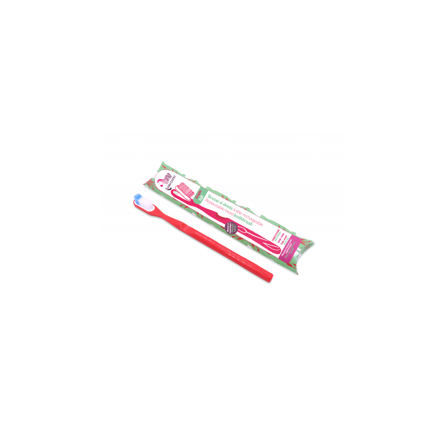 Lamazuna Brosse à dents rechargeable souple rouge framboise