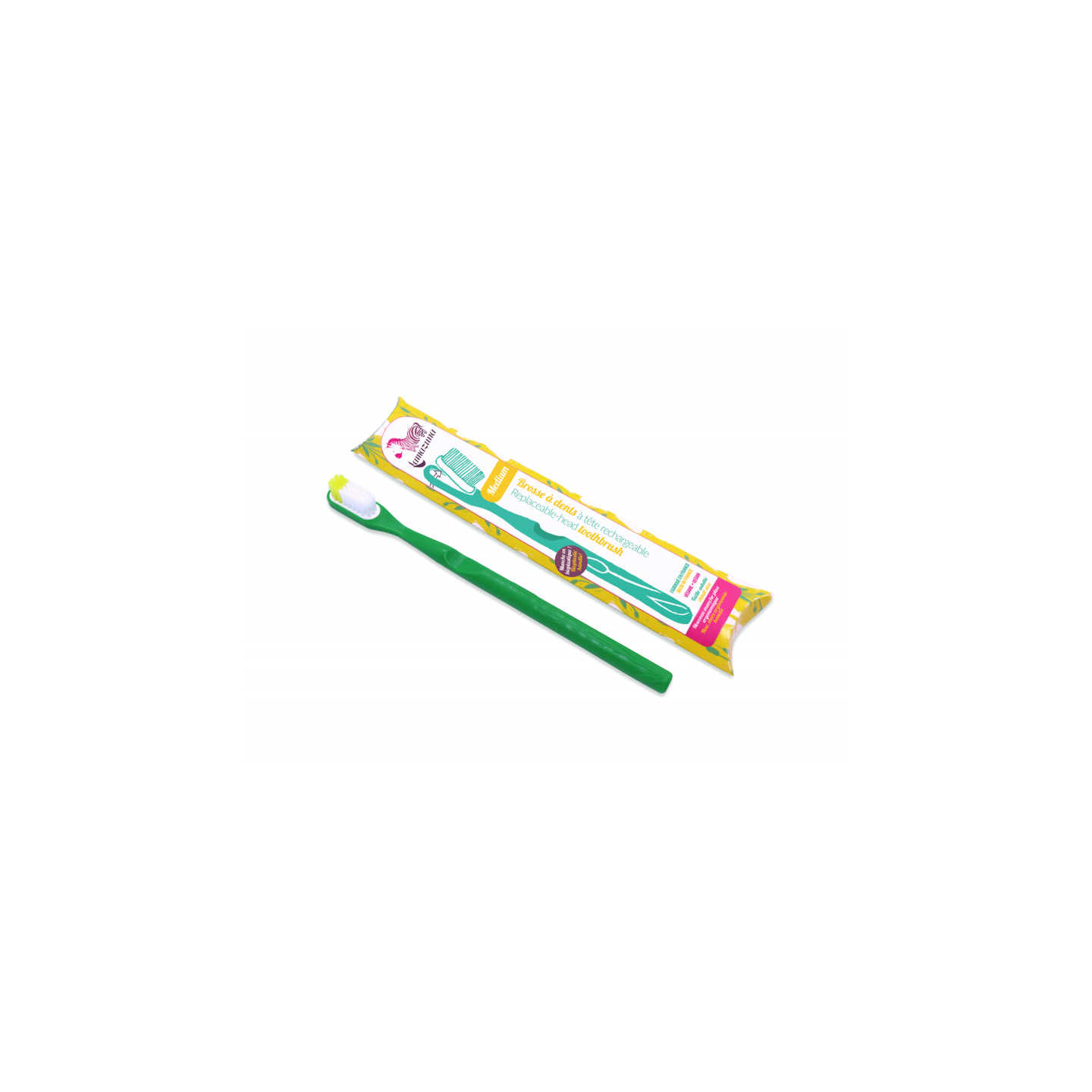 Lamazuna Brosse à dents rechargeable souple vert sapin