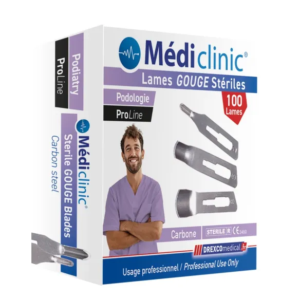 LAMES DE GOUGES STÉRILE CARBONE MEDICLINIC