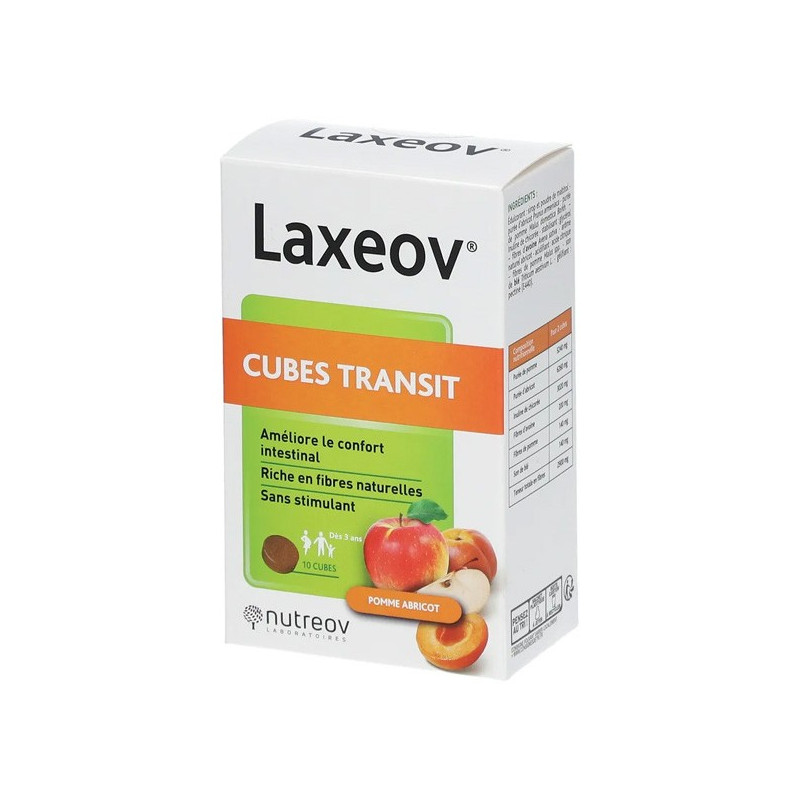 Nutreov Laxeov Cubes Transit Express Pomme Abricot 10 cubes