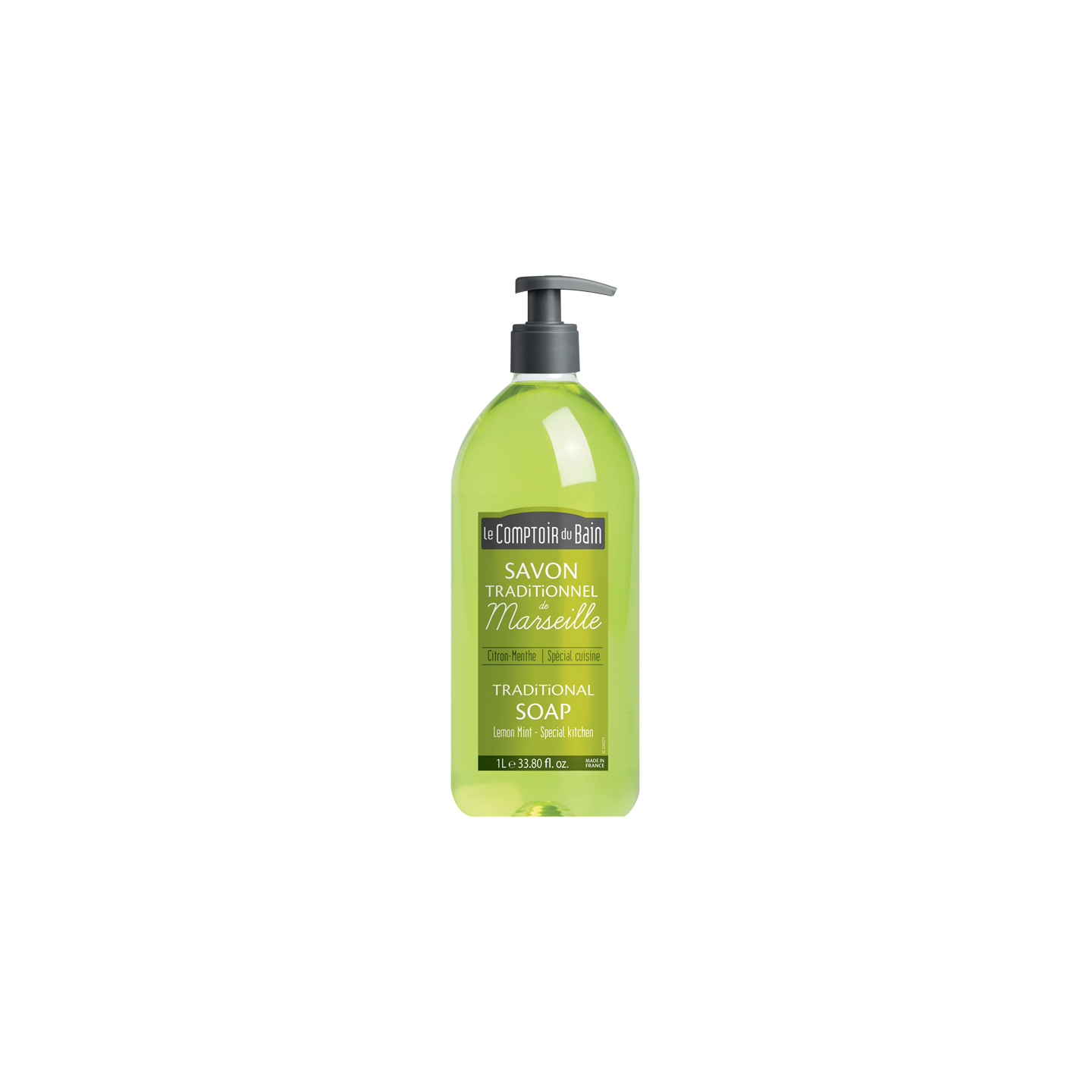 LE COMPTOIR DU BAIN SAVON DE MARSEILLE CITRON-MENTHE 1L