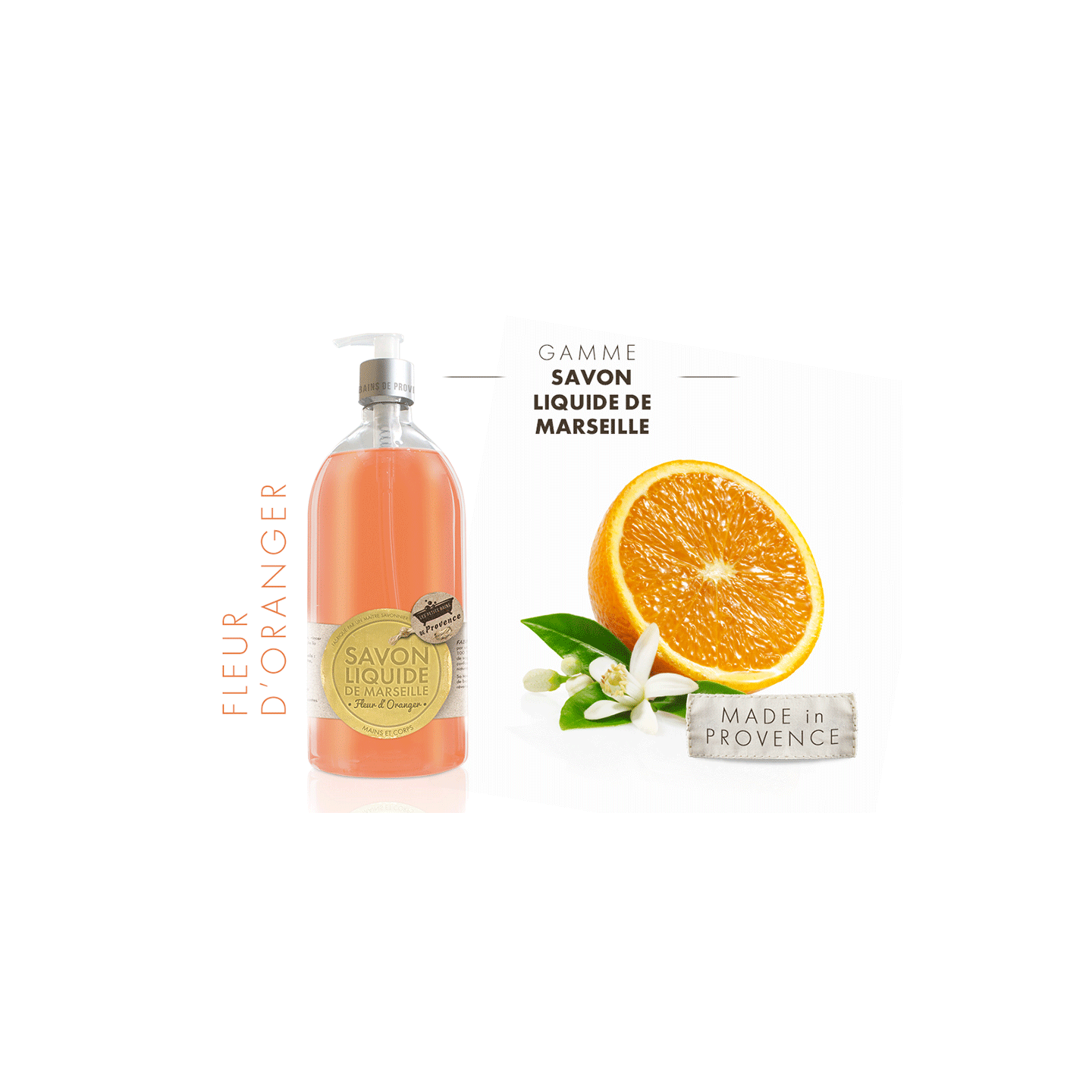 Les Petits Bains de Provence Savon Fleur d'oranger 500ml