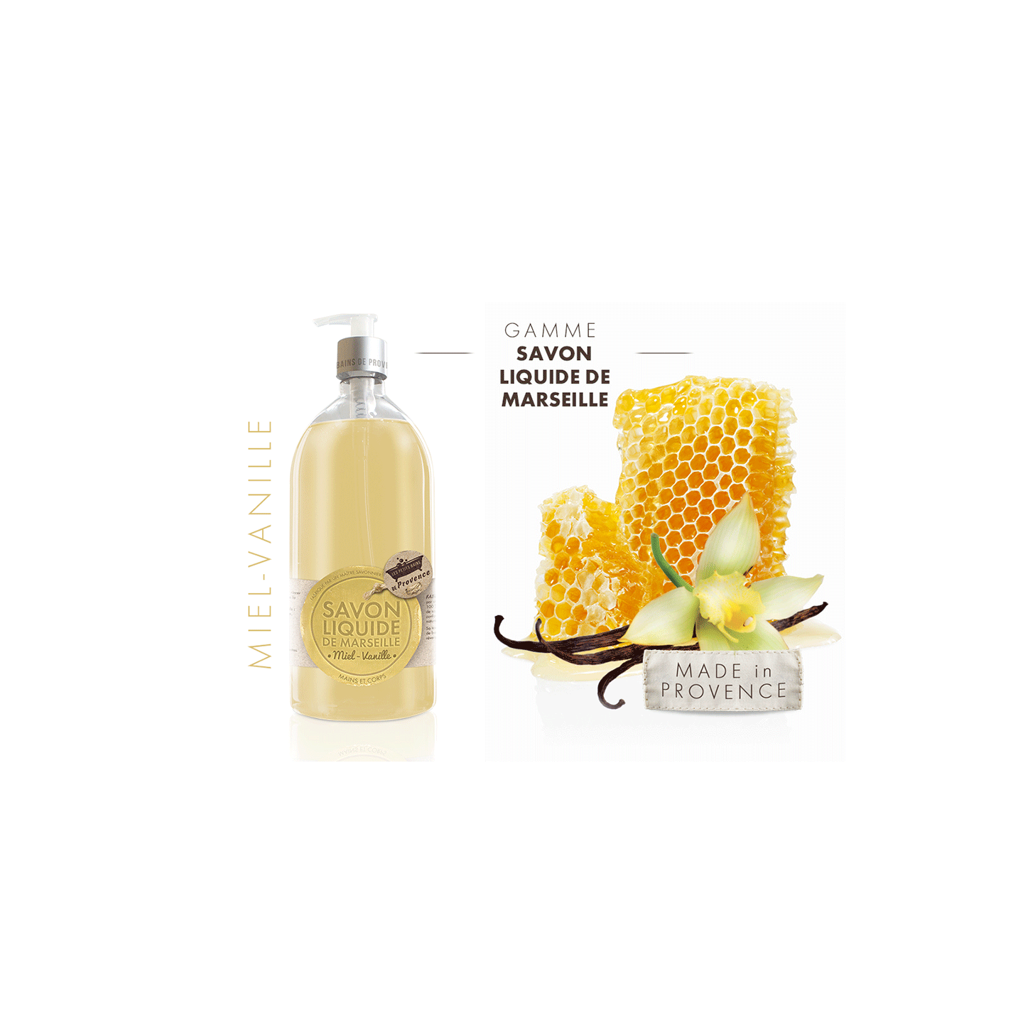 Les Petits Bains de Provence Savon Miel-Vanille 1L
