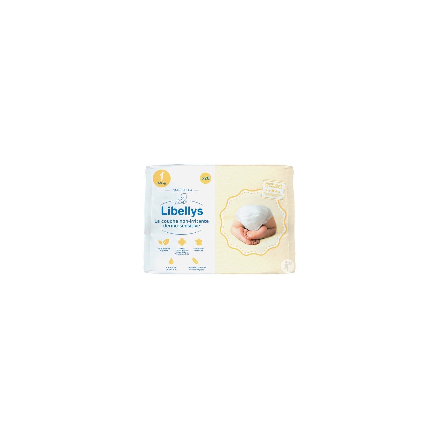 Libellys couche non-irritante taille 1 - 26 couches
