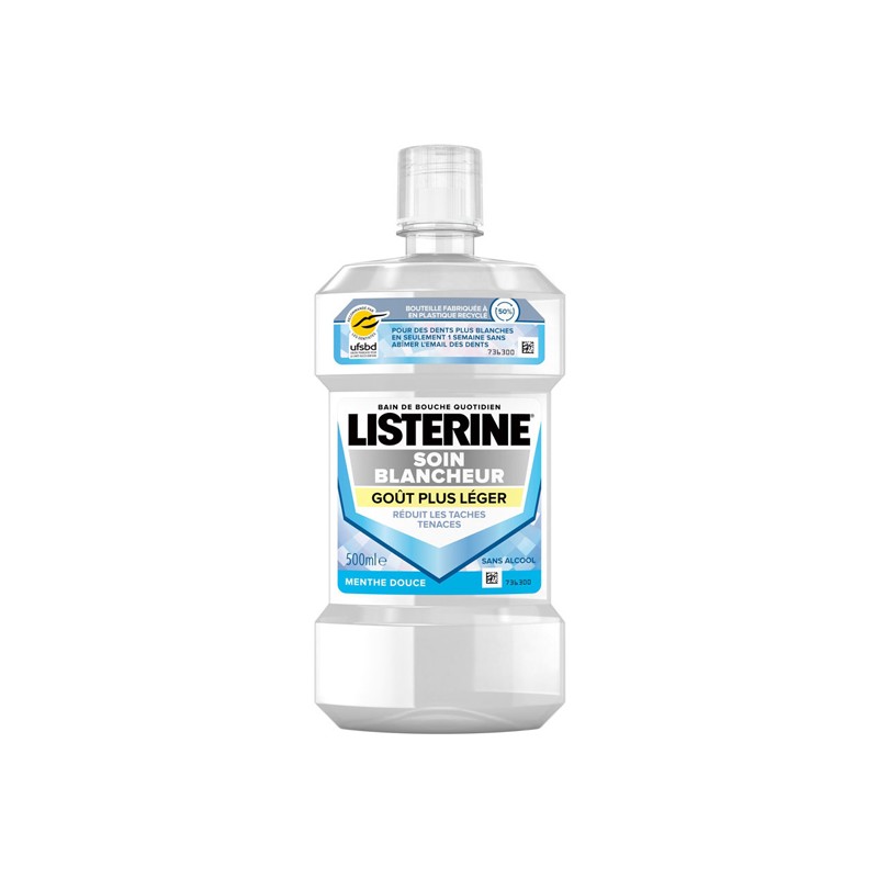 Pharmacie Bastille - Listerine soin blancheur menthe douce goût plus léger 500ml