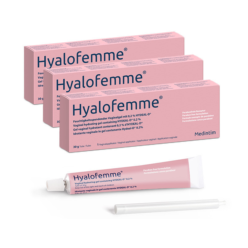 Lot de 3 Hyalofemme gel vaginal hydratant à l'acide hyaluronique